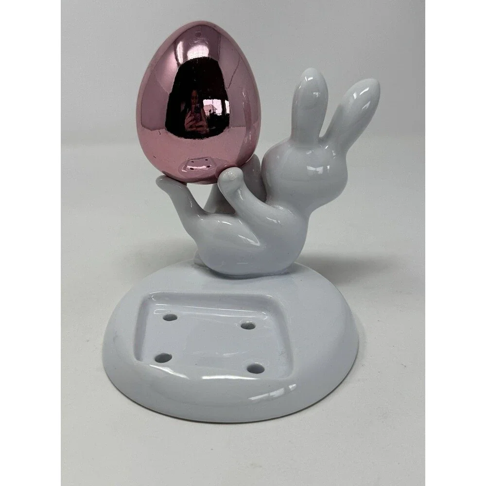 Bath & Body Works Easter Bunny with Pink Egg Hand Soap Holder Rabbit Spring